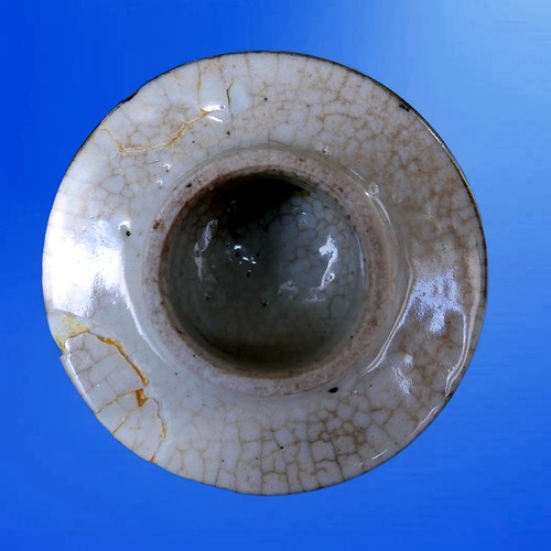 Antique Japanese Warriors Meiji crackle vase with base mark 12" Circa 1900 - Picture 14 of 23