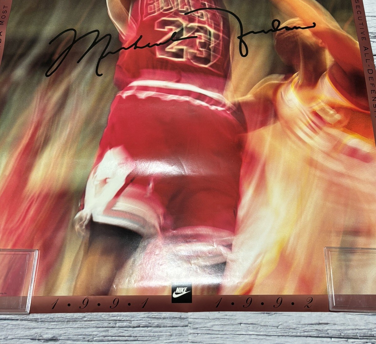 Vintage 1992 Nike Michael Jordan #23 NBA Collectible Poster 23X35 