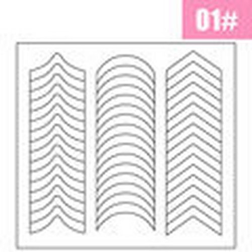 Manicure Nail Guide Line Sticker - French Tip Geometric Nail Decor Sticker 2spcs - Picture 3 of 31