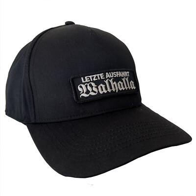 Basecap Letzte Ausfahrt Walhalla schwarz Mütze Wikinger Thor Odin Biker Cap 