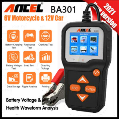 Auto Motorrad Batterietester OBD Diagnosegerät Akku Batterieladegerät 12V/6V DHL