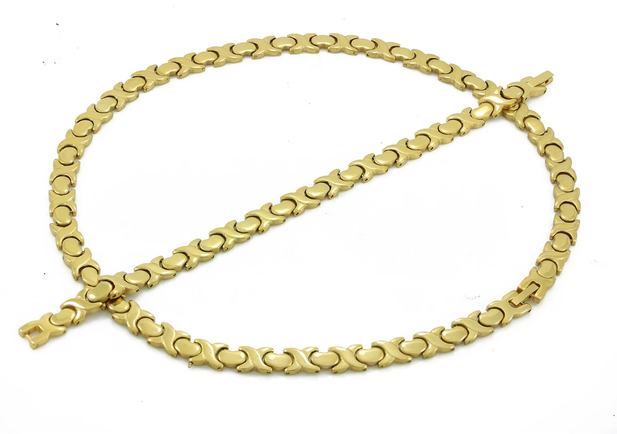 14k gold xoxo necklace and bracelet set deals
