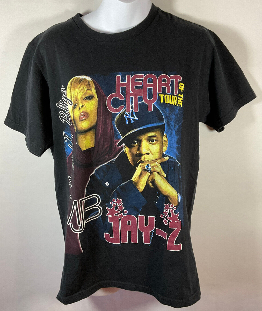 Jay Z Heart of the City Tour 2008 t shirt Mary J Blige double 
