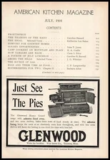 1901 Weir Stove Co. Taunton Massachusetts Glenwood Asbestos Lined Ovens Print Ad