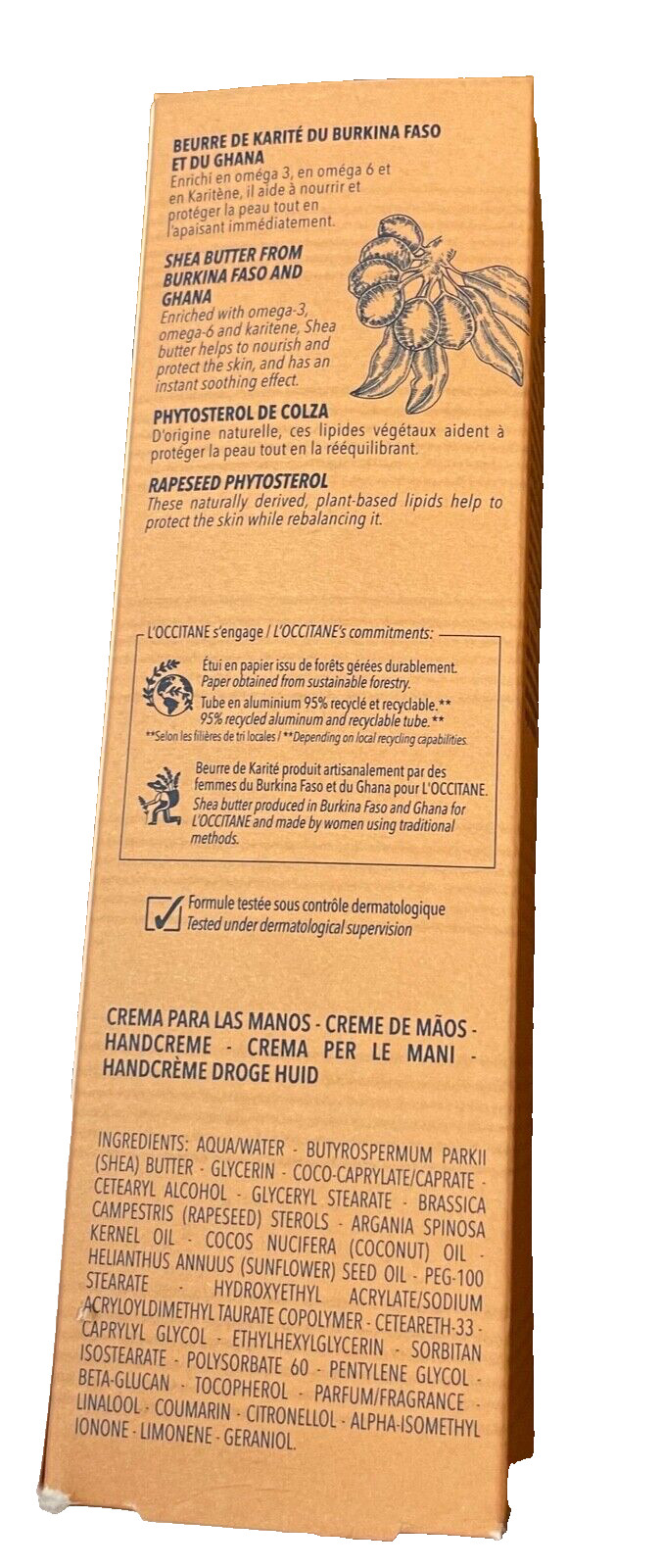 L'OCCITANE 20% Shea Butter Dry Skin Hand Cream 150ml, Unsealed~Box Slght Creased