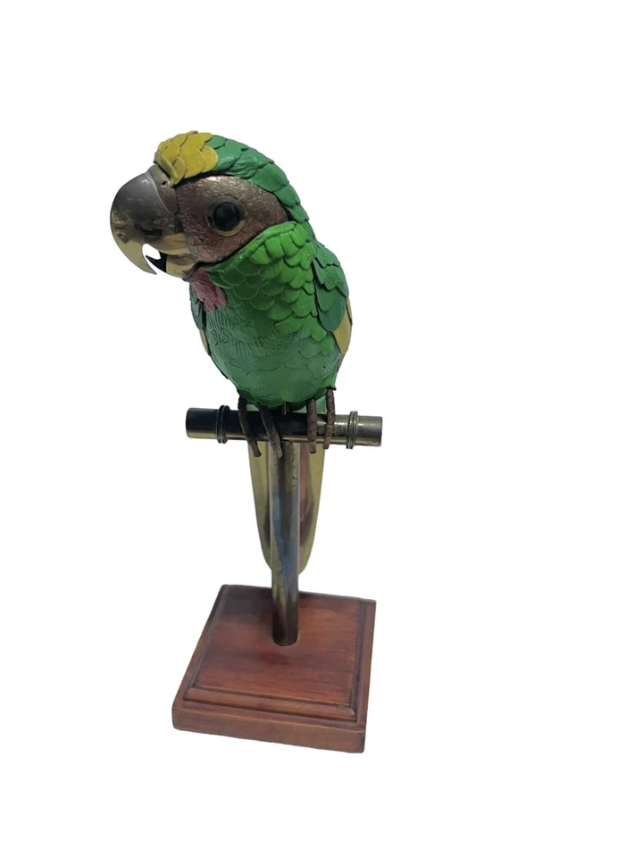 "De colección Latón Cobre Loro Perca Sergio Bustamente Estilo Color Cuero Plumas 10""" Foto 2 de 4