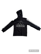 Adidas Boys' hoodie Long Sleeve Cotton Jersey 5,  Black Fade 