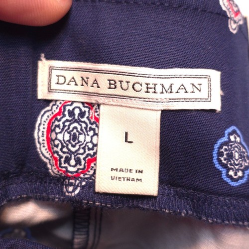 Dana Buchman marineblau Medaillon Rollriegel Twill schlankmachende Caprihose Large - Bild 7 von 13