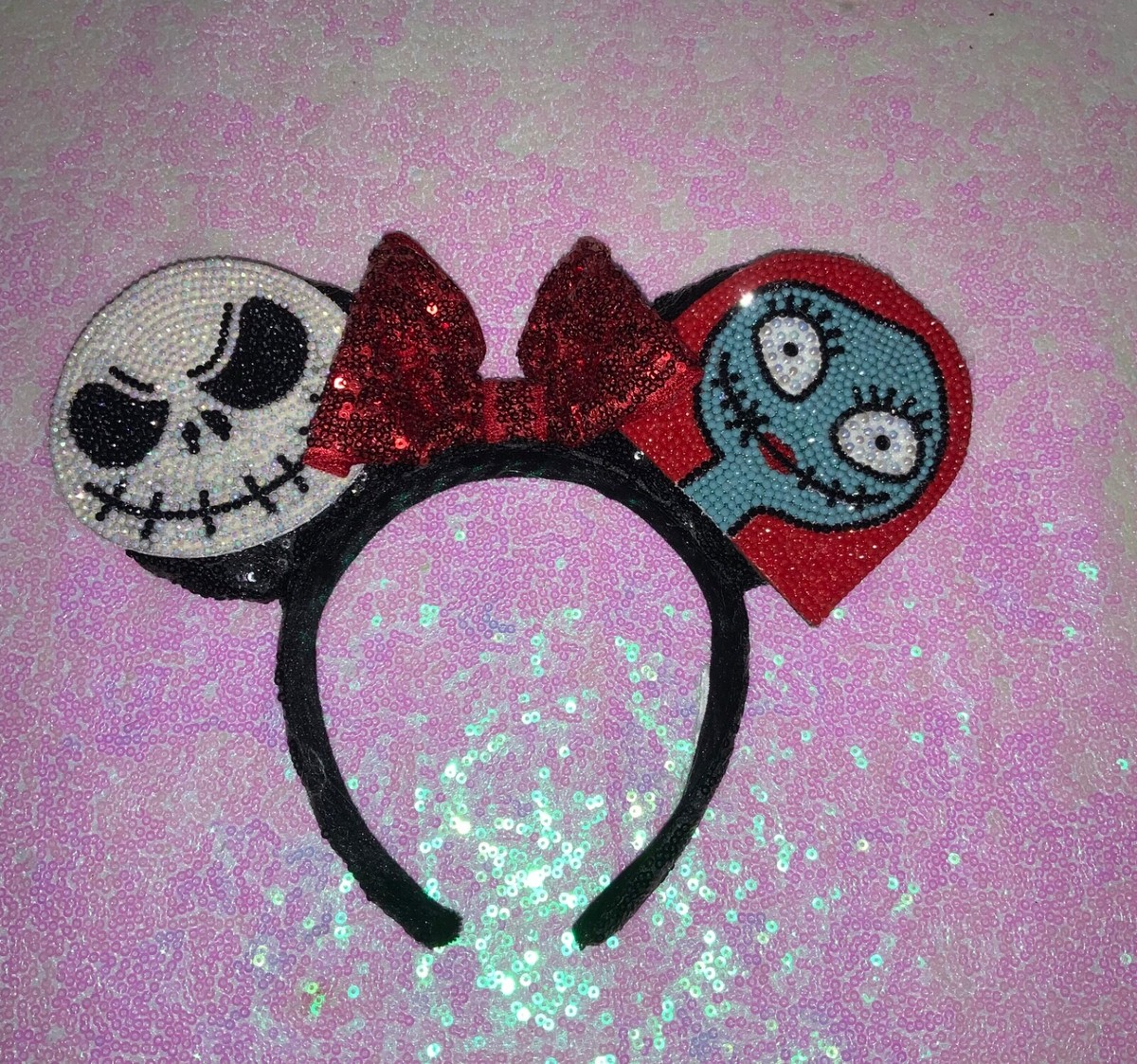 Custom Nightmare Before Christmas Jack & Sally Rhinestoned  display picture 2