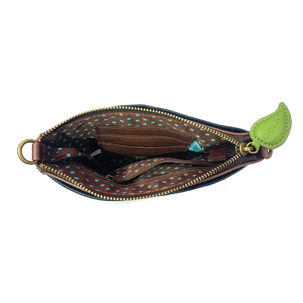 CHALA LaserCut Mini Crossbody Purse With Sunflower Design – Convertible Strap, Multiple Pockets, Compact & Stylish