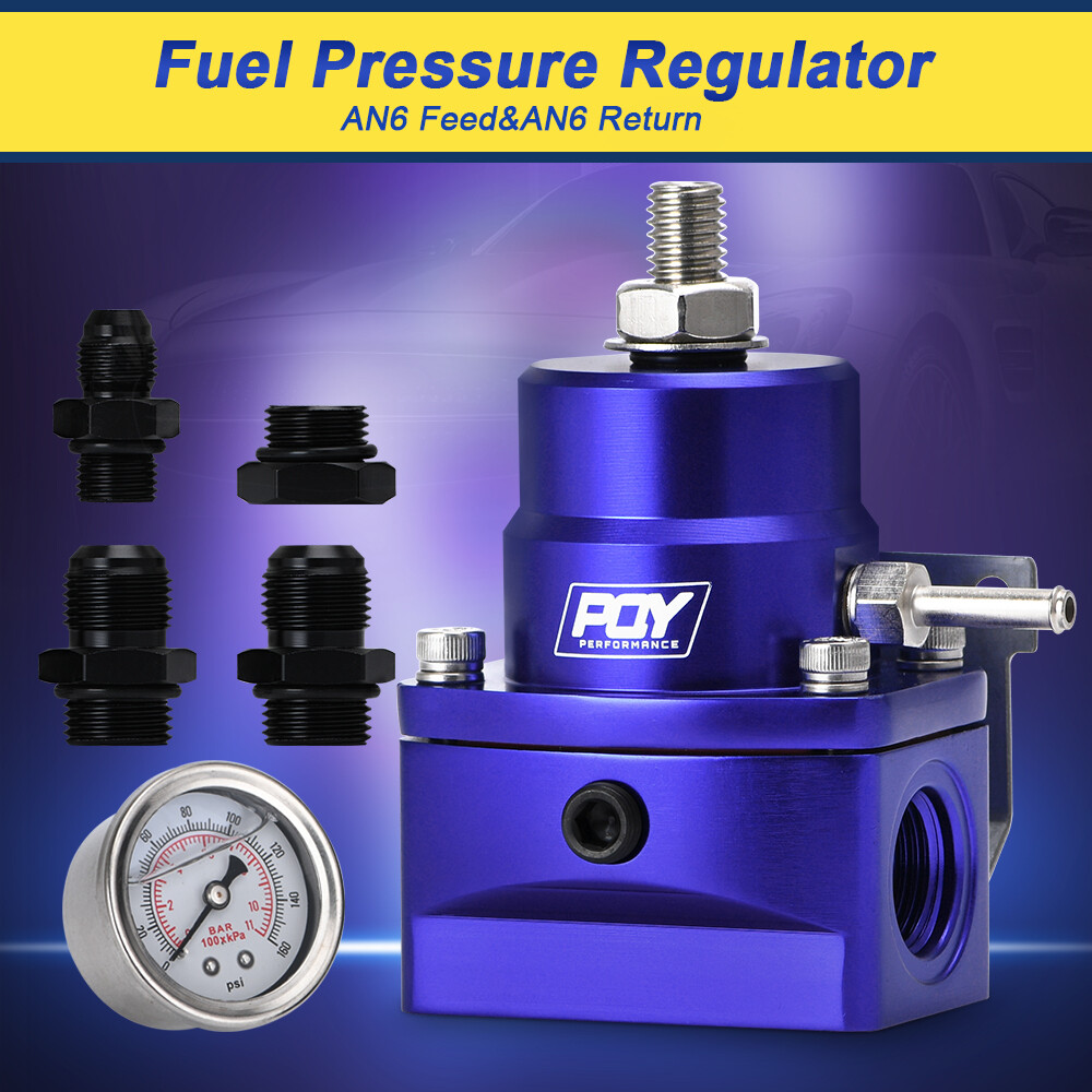 Blue PQY Fuel Injected Fuel Pressure Regulator with boost reference