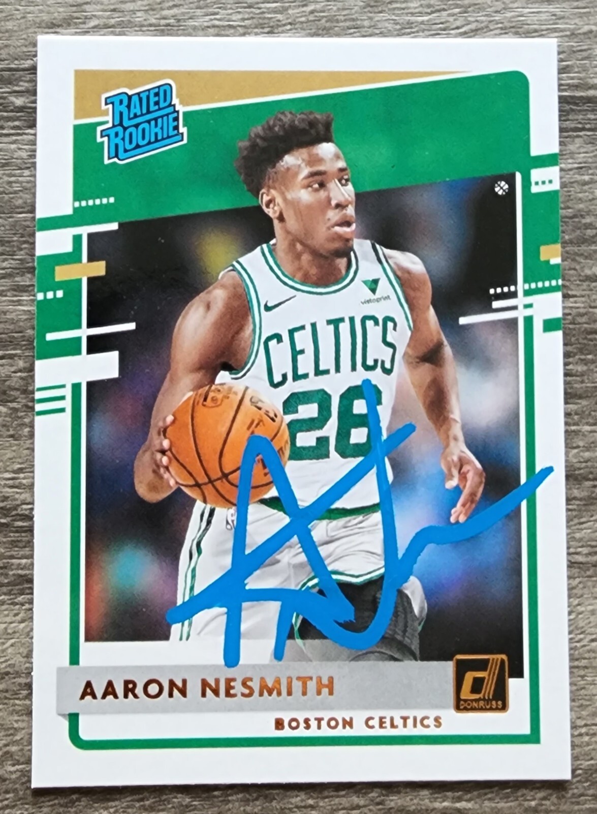 Aaron Nesmith Signed 2020-21 Donruss Card #232 Boston Celtics RC Auto RAD
