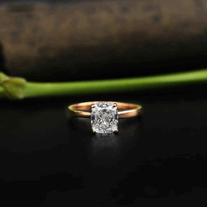 1 7ct Cushion Cut Diamond Engagement Ring Solid 14k Rose Gold