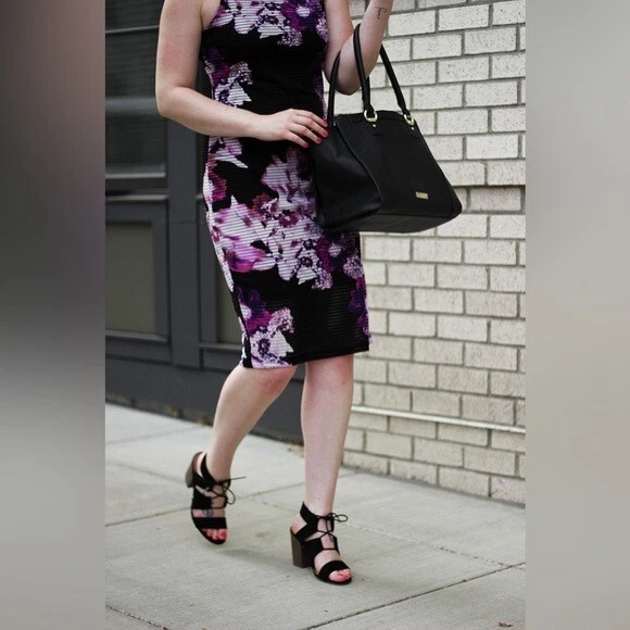 Vestido Jennifer Lopez Floral a Rayas Sombra Talla 8 Foto 2 de 4