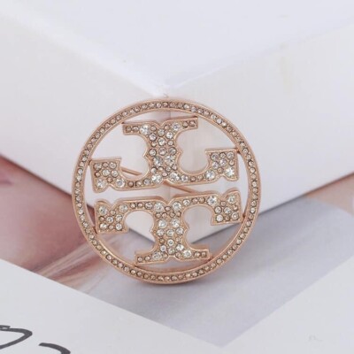 Tory Burch Designer PAVE BROSCHE Gold/Roségold/Versilbert