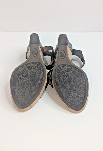 Sofft Tremblay Damen-Plateausandalen schwarz Keilabsatz bequem Kork Größe 8M - Bild 9 von 13