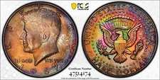 1967 Kennedy Half Dollar PCGS MS65 Monster Toner