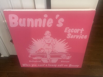 Todd Goldman ''Bunnies Escort Service  Original Acrylic  Canvas Signed COA 30x30 