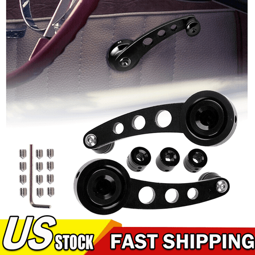 2X Black CNC Billet Aluminum Window Crank Handle Winders Car Truck Glass Door - Picture 14 of 15