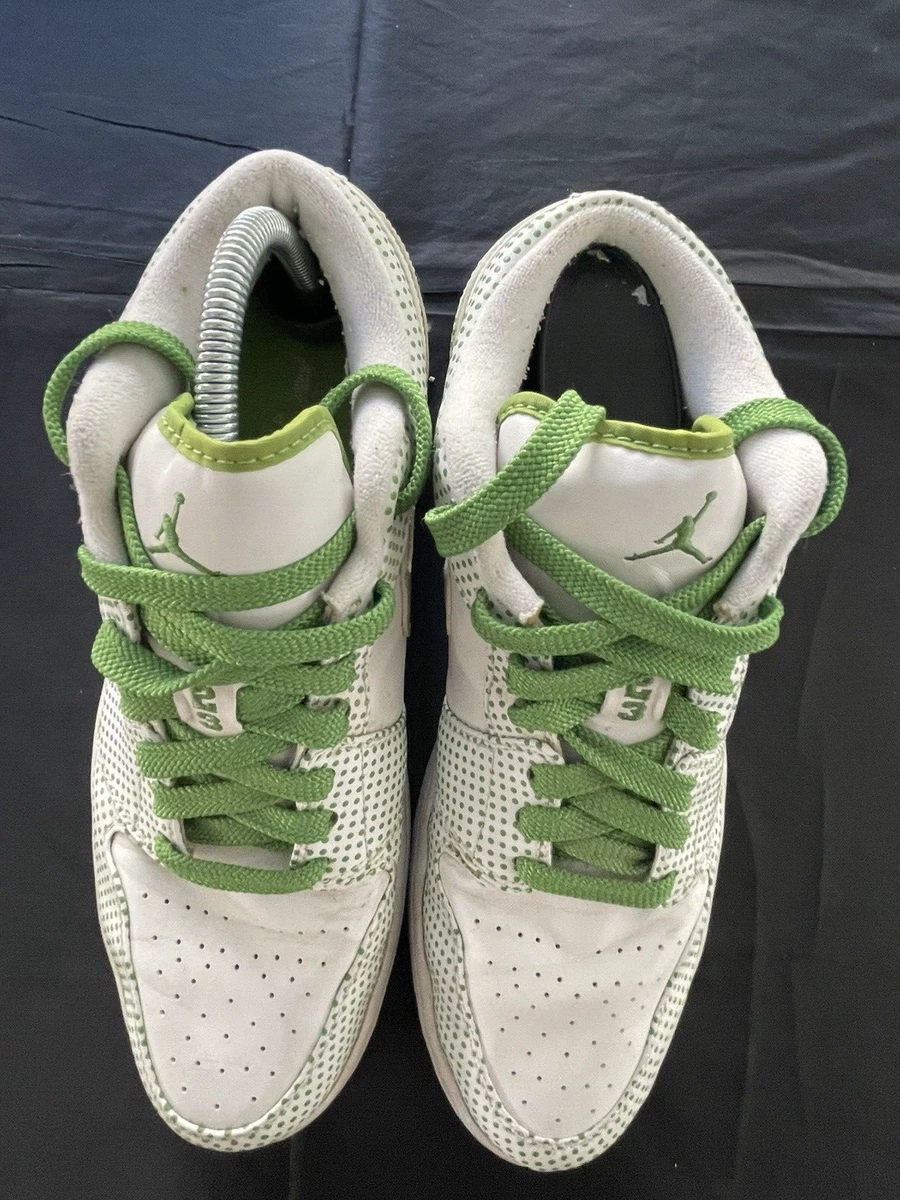 Nike Air Jordan 1 Phat Low Mens Size 11 White Laser Green Polka Dot