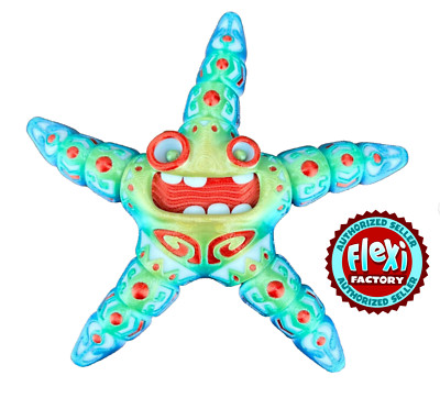 Articulated Tattoo Starfish Unique Multi Color Blend 3D Printed 5 1/2''