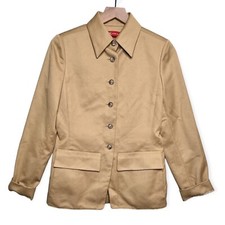 NWT Anne Klein Women  s Wool Blend Blazer Jacket Khaki Color Size 4