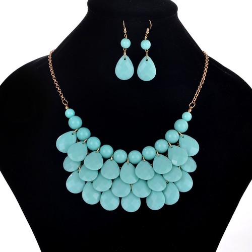 Women's Multi Layer Necklace Earrings Bohemian Fashion Water Drop Jewelry Sets - Picture 14 of 24