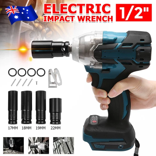 18V 1/2" Brushless Impact Wrench Rattle Gun Tool Socket Set For Makita Battery