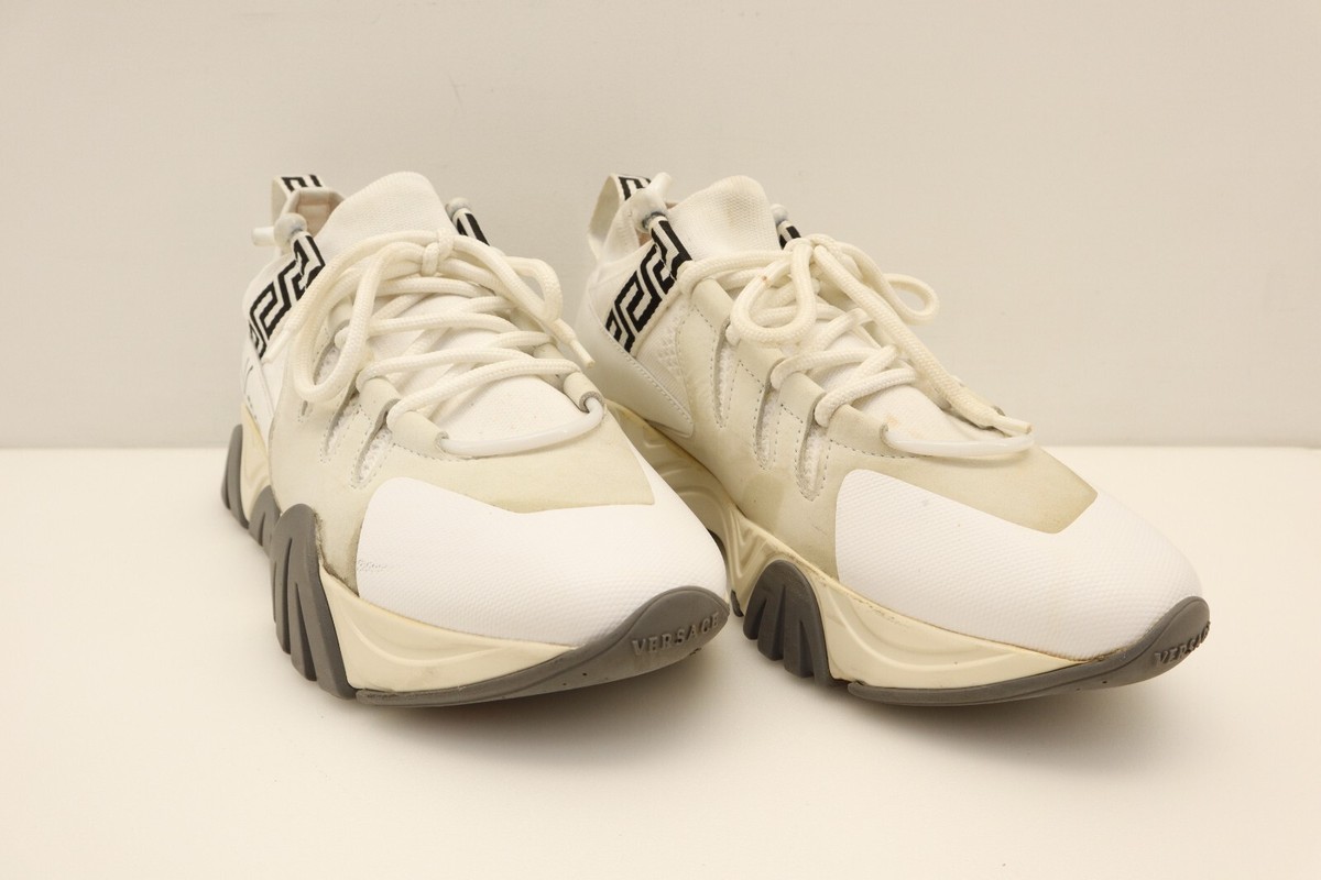 VERSACE Squalo Gianni Signature Sneakers White Men's Size VERSACE Squalo Gianni Signature Sneakers White Men's Size