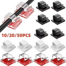 50Pcs Cable Clips Self-Adhesive Cord Management Wire Holder Organizer Clamp US