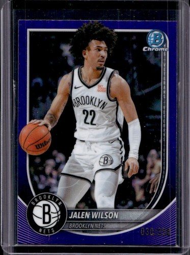 2025-26 Bowman Jalen Wilson Chrome Purple Refractor #/250 Nets