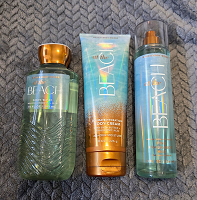 Bath & Body Works At the Beach 3pc Set Body Wash, Cream & Fragrance Mist