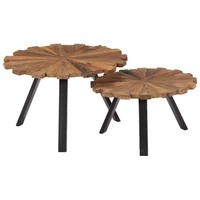 2X Couchtisch Recyceltes Massivholz Satztisch Kaffeetisch Beistelltisch Vidaxl