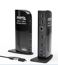 Plugable Universal Laptop Docking Station Dual HDMI Monitor for Windows and Mac