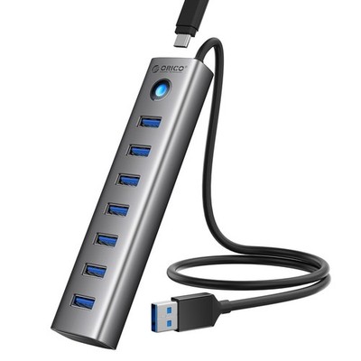7-Port USB 3.0 Hub, Aluminum USB Multiple Adapter, 5Gbps USB Extender USB Spl...