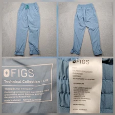 FIGS Technical Collection Scrub Pants Women's Small Blue Drawstring Joggers