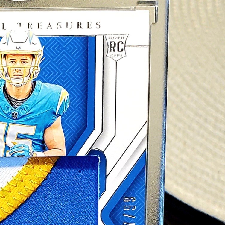 💥/99!💥 Ladd McConkey - 2024 Panini National Treasures - ROOKIE Patch Auto /99 view 3