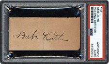 1930 Babe Ruth Signed/Autographed Cut Sheet Slabbed PSA/DNA 170324