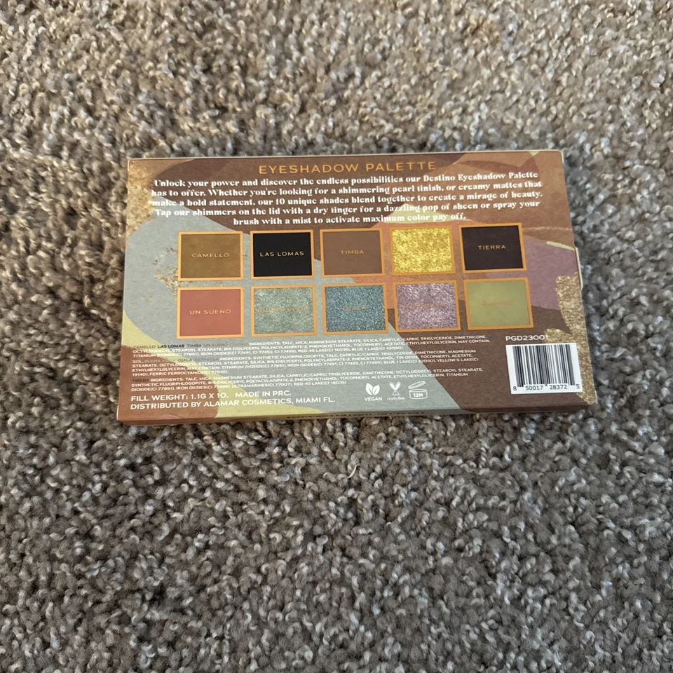 Alamar Cosmetics Destino Eyeshadow Palette 10 Pans Multiple Shades NEW - Image 2 of 4