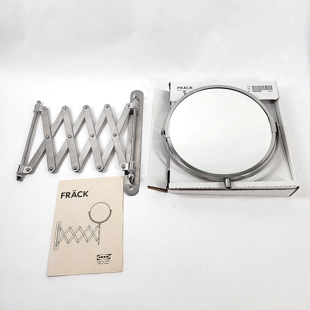 IKEA FRACK Makeup Shaving Mirror Stainless Extendable Magnifying Wall Mount