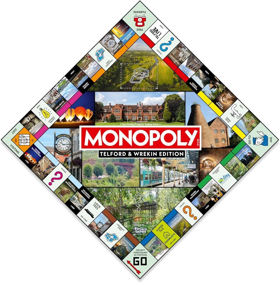 Winning Moves Telford & Wrekin Monopoly Board Game Ages 8+ 2-6 Players - Image 4 of 4