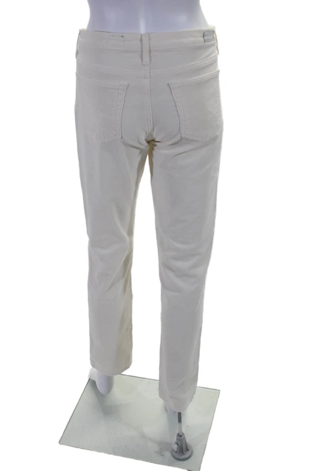 AG Adriano Goldschmied женщин хлопок вельвет узкие брюки кремовый размер 29R - Изображение 3 из 4