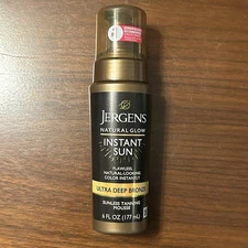 JERGENS Natural Glow INSTANT SUN Tanning Body Mousse ULTRA DEEP BRONZE 6 OZ