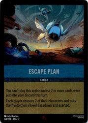 Disney Lorcana Wilds Unknown Escape Plan 164/204 Rare Cold Foil