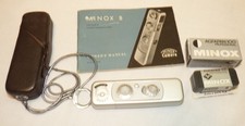 Vintage MINOX B Sub Miniature Spy Camera w/ Accessories Manual Case Film