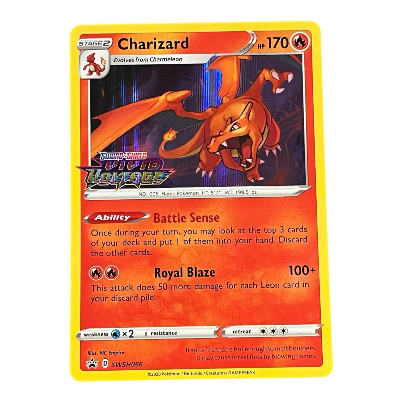Pokémon TCG Charizard Vivid Voltage Promo Prerelease Holo Foil SWSH066 Card