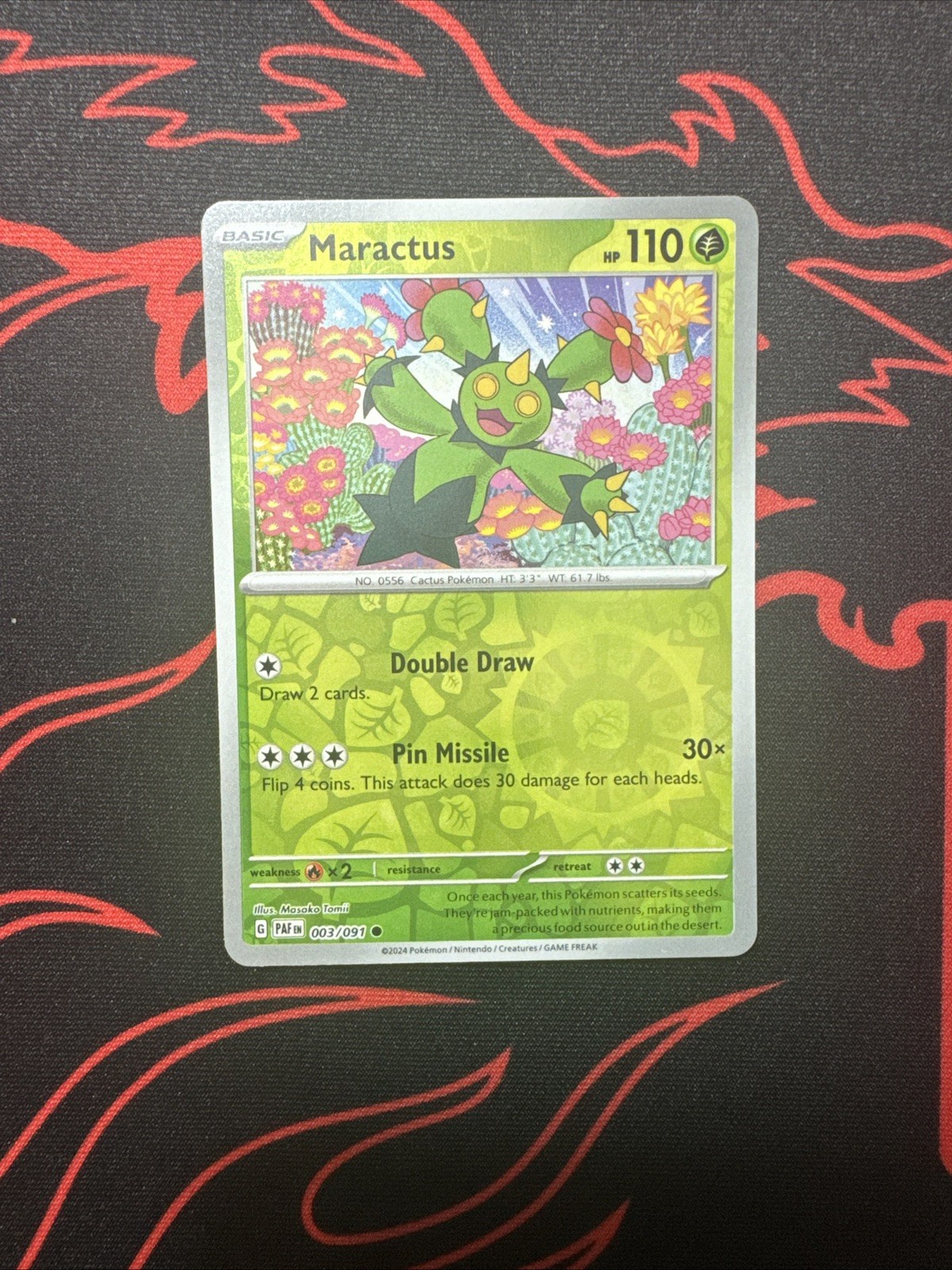 Pokemon TCG Maractus Paldean Fates 003/091 Reverse Holo NM