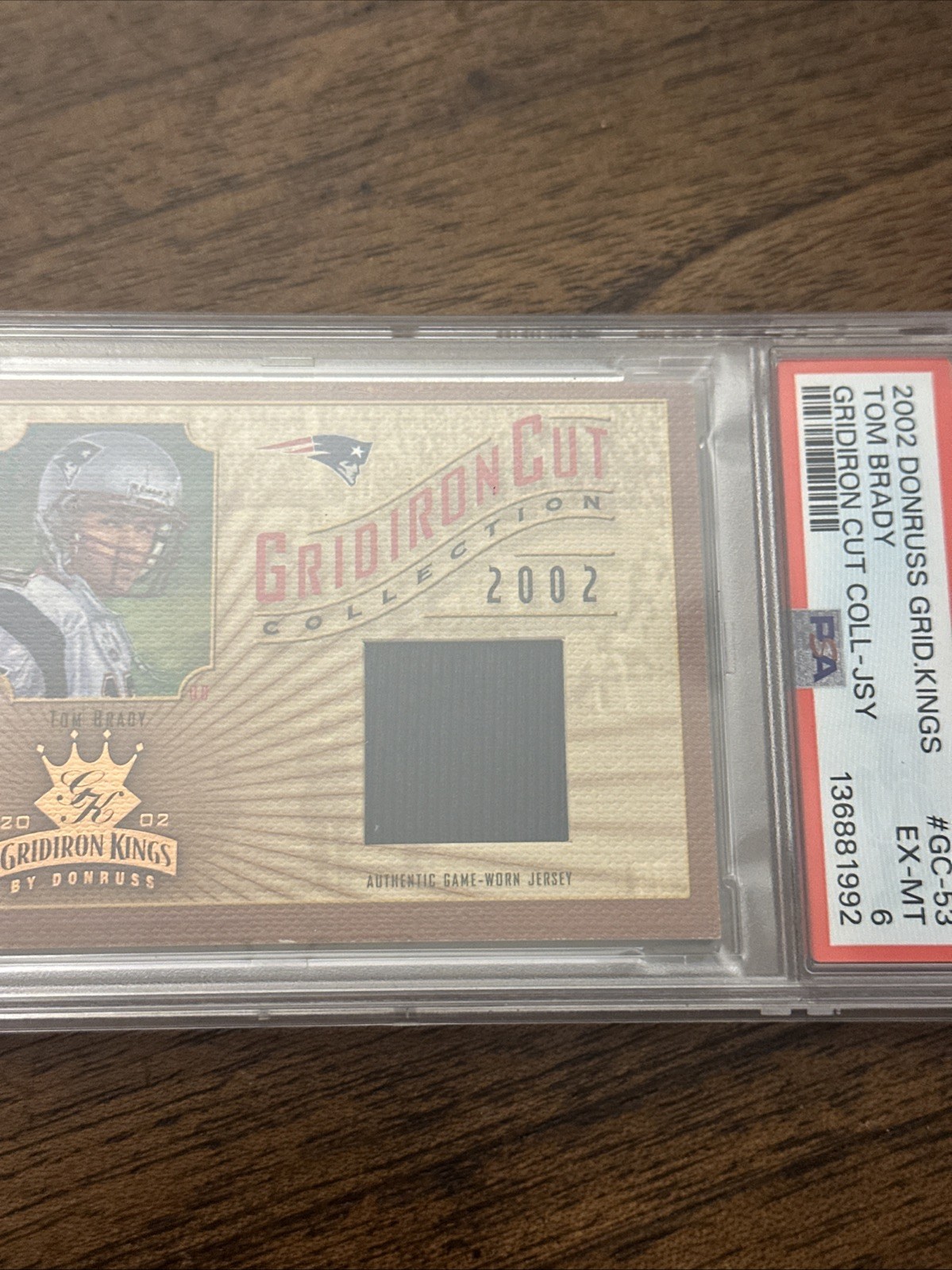 2002 Donruss Gridiron Kings - Cuts Collection - Tom Brady PSA 6 EX-MT /400 🔥HOF view 4