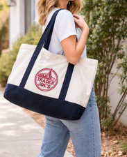 NEW Trader Joe's Original Navy Canvas Reusable Tote Bag