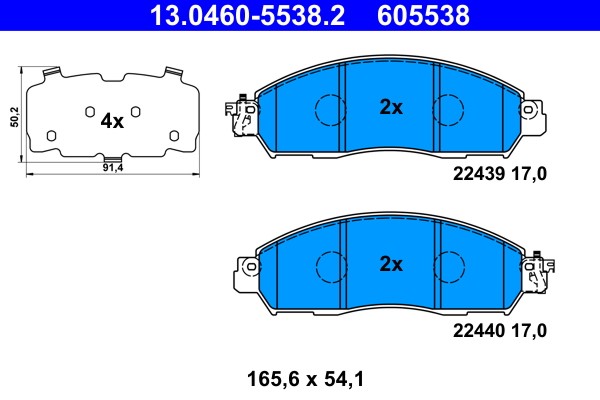 2x ✅Fits ATE 13.0460-5538.2 Brake Pad Set, disc brake 13.0460-5538.2 ⭐UK Seller⭐